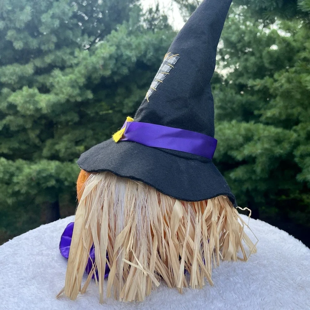 Gemmy Halloween Fiber Optic Light Up Jack O Lantern Scarecrow Witch